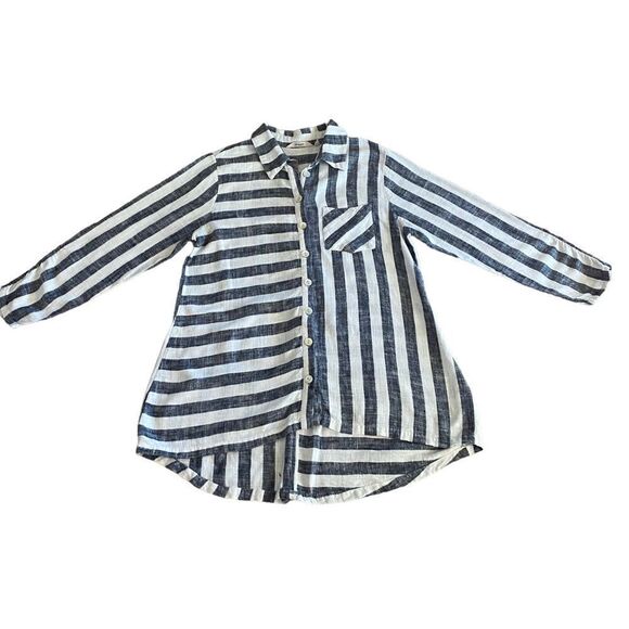 Soft Surroundings | Camina Linen Blend Shirt, Size M - Picture 2 of 8